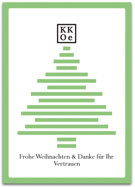 Weihnachtskarte der KKOe Bausachverständige und Ingenieure.